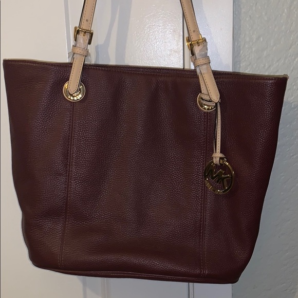 michael kors burgundy tote